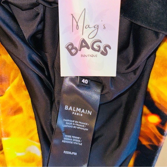 Balmain: Velvet Fire Mini Black Dress - Picture 14 of 16